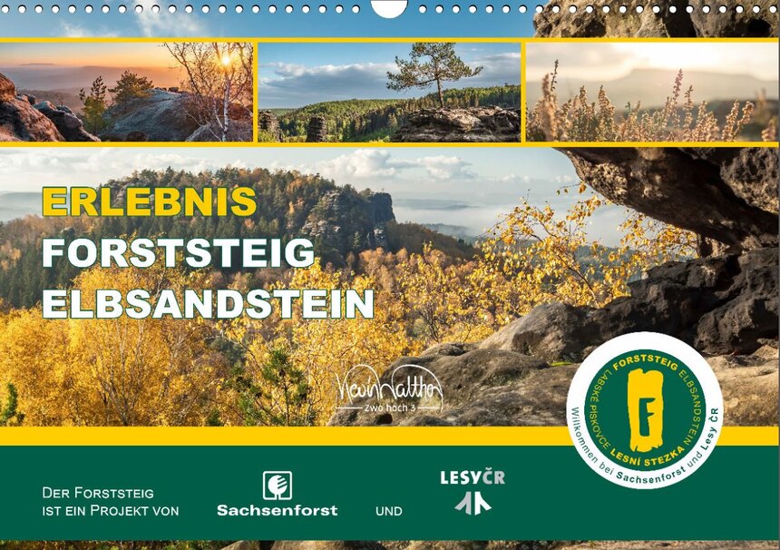 Titelblatt eines Kalenders Erlebnis Forststeig Elbsandstein