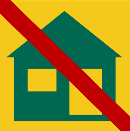 Sympol einer Trekkingh&uuml;tte durchgestrichen